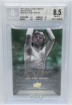/8 Larry Bird 2012 UD All Time Greats Signatures AUTOGRAPH SP BGS 8.5 AUTO 10