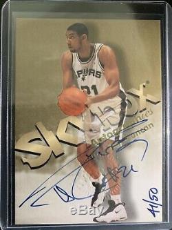 98-99 Skybox Autographics Tim Duncan Blue Auto xx/50 VERY RARE! BGS 9