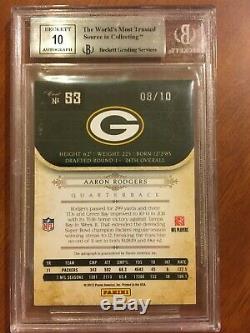 AARON RODGERS 2011 National Treasures Century Gold Autograph #d 08/10 BGS Auto
