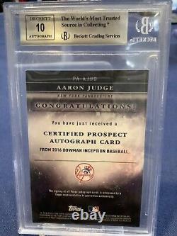 Aaron Judge 2016 Bowman Inception Baseball Auto Card /99! BGS 9 Yankees