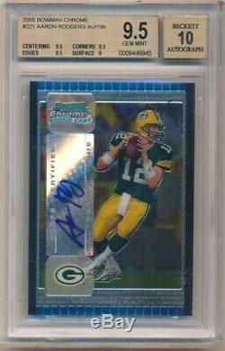 Aaron Rodgers 2005 Bowman Chrome Rookie Autograph Sp Auto #/199 Bgs 9.5 Gem 10