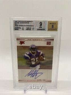 Adrian Peterson Topps Rookie Autograph 109A Red /135 BGS 9 AUTO 8