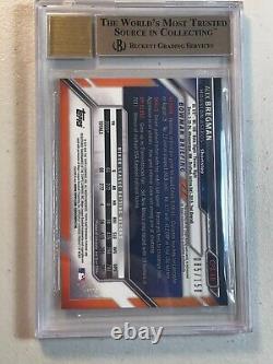 Alex Bregman 2016 Bowman Chrome /150 1st Blue Auto Prospect Autograph BGS 9.5