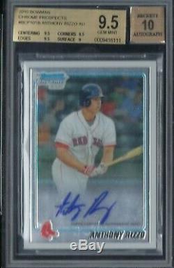 Anthony Rizzo 2010 Bowman Chrome Auto Autograph Rc Bgs 9.5 10 Gem Mint Cubs