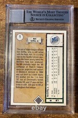 Awesome 1989 Upper Deck #1 Ken Griffey Jr Rc Auto Authentic Autograph Bgs 10