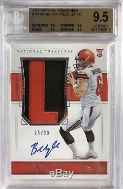 BAKER MAYFIELD 2018 National Treasures RC Patch Auto RPA #75/99 BGS 9.5 Gem Mint