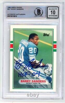 BARRY SANDERS-1989 Topps Traded ROOKIE AUTO/AUTOGRAPH BGS 10-AUTOGRAPH