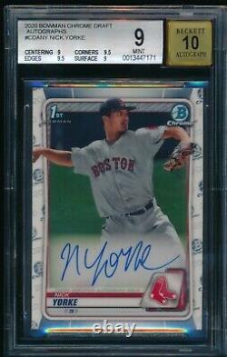 BGS 9/10 NICK YORKE AUTO 1st 2020 Bowman Chrome Draft Autograph Rookie RC MINT