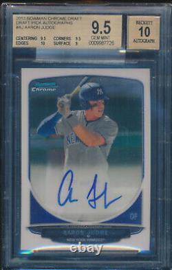 BGS 9.5/10 AARON JUDGE AUTO 1st 2013 Bowman Chrome Autograph Rookie RC GEM MINT
