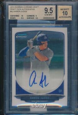 BGS 9.5/10 AARON JUDGE AUTO 1st 2013 Bowman Chrome Autograph Rookie RC GEM MINT