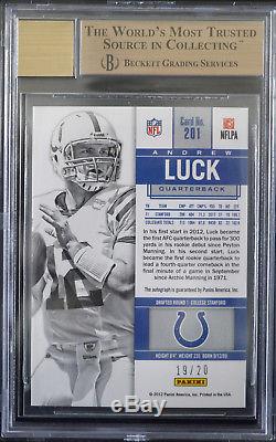 BGS 9.5 2012 CONTENDERS ANDREW LUCK (19/20) CRACKED ICE RC TICKET AUTO 10 with10