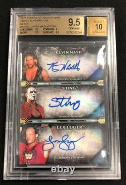 BGS 9.5 2017 Legends of WWE (NWO) Sting Kevin Nash Lex Luger Auto Black #5/5