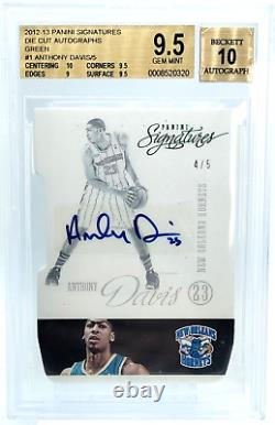 BGS 9.5 /5 Anthony Davis Rookie Auto GEM 2012-13 Signatures Die Cut Autograph SP