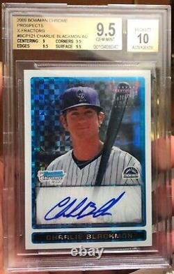 BGS 9.5 CHARLIE BLACKMON 2009 Bowman Chrome Xfractor Auto RC Jersey # 19/250