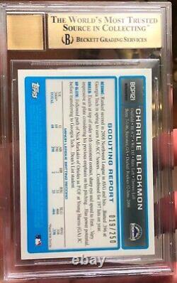 BGS 9.5 CHARLIE BLACKMON 2009 Bowman Chrome Xfractor Auto RC Jersey # 19/250