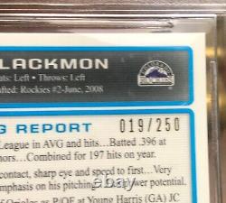 BGS 9.5 CHARLIE BLACKMON 2009 Bowman Chrome Xfractor Auto RC Jersey # 19/250