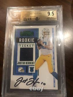 BGS 9.5 Rc Jersey Justin Herbert Auto 2020 Contenders rookie signed autograph 10