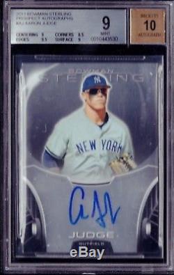 BGS 9 with9.5 AUTO 10 AARON JUDGE 2013 Bowman Sterling Prospects Autograph RC MINT