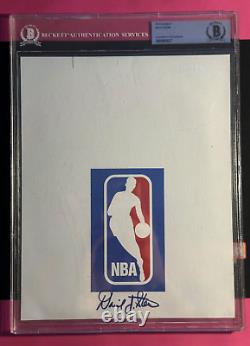 BGS Authentic David Stern Autograph Auto NBA Commisioner Encased Logo Photo