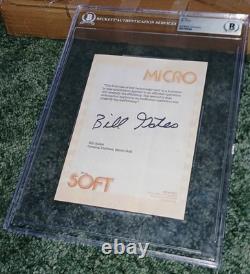 BILL GATES SIGNED 1976 MICROSOFT LETTER BGS BAS BECKETT AUTOGRAPH / AUTO in SLAB