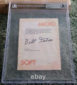 BILL GATES SIGNED 1976 MICROSOFT LETTER BGS BAS BECKETT AUTOGRAPH / AUTO in SLAB