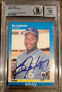 BO JACKSON? 1987 Fleer AUTO Signed Autograph BGS/BAS 10 Auto Rookie RC
