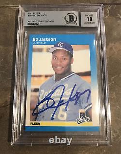 BO JACKSON? 1987 Fleer AUTO Signed Autograph BGS/BAS 10 Auto Rookie RC