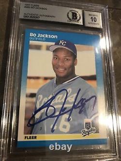 BO JACKSON? 1987 Fleer AUTO Signed Autograph BGS/BAS 10 Auto Rookie RC