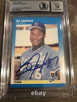 BO JACKSON? 1987 Fleer AUTO Signed Autograph BGS/BAS 10 Auto Rookie RC