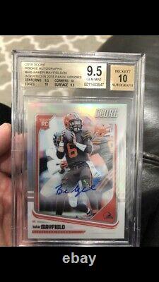 Baker Mayfield 2018 Panini Honors Score Rc #445 Auto /35 Bgs 9.5