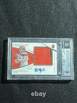 Baker Mayfield 2018 Panini Immaculate Rookie Patch Autograph /99 BGS 9 10 Auto