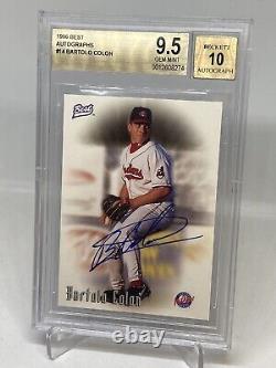 Bartolo Colon BGS 9.5 /10 Autograph INSERT 1996 Best Rookie HARD AUTO POP 3