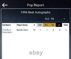 Bartolo Colon BGS 9.5 /10 Autograph INSERT 1996 Best Rookie HARD AUTO POP 3
