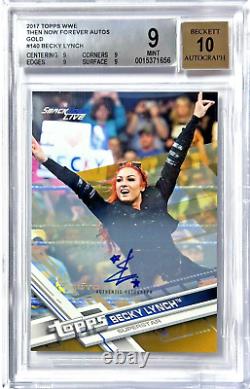 Becky Lynch 2017 WWE Topps Then Now Forever Gold /10 Auto Autograph BGS9/10 MINT