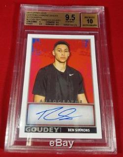 Ben Simmons Auto Rc Goodwin 2017 Ud Upper Deck Goudey Diamond Dealer Bgs 9.5 Gem