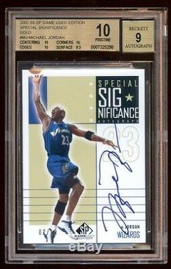 Bgs 10 Pristine Michael Jordan 2002 Sp Auto #ed /10 Gold Autograph Pop 1 Hof