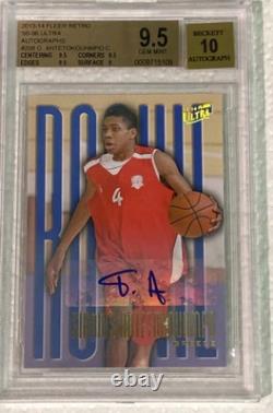 Bgs 9.5 AUTO 10 GIANNIS 2013 Fleer Retro ROOKIE AUTOGRAPH #208 GEM LOW POP BUCKS
