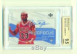 Bgs 9.5 Michael Jordan 2003-04 Upper Deck Ud Glass Auto Focus Autograph Card Sp