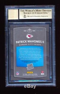 Bgs 9.5 Patrick Mahomes 2017 Optic Rated Rookies Holo Autograph Auto Rc #/99 Gem