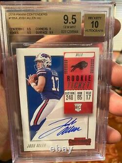 Bgs 9.5 Very Nice Auto 10 Panini Contenders Josh Allen 2018 Rookie Hot Card