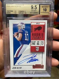 Bgs 9.5 Very Nice Auto 10 Panini Contenders Josh Allen 2018 Rookie Hot Card