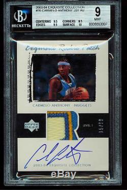 Bgs 9 Carmelo Anthony 2003-04 Exquisite Auto Rc # 15/99 4 Clr Patch . 5 From 9.5