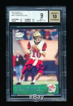 Bgs 9 Tom Brady 2000 Pacific Autograph Auto Rc Rookie Card /200 (3) 9.5 Subgrade