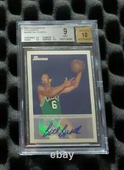 Bill Russell autograph BGS 9 Mint with10 auto & 2×9.5s Bowman 48 autographs Sp HOF