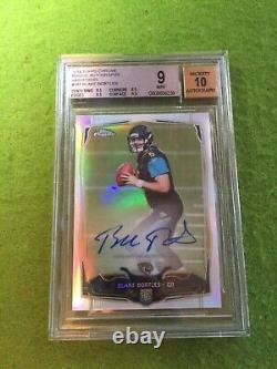 Blake Bortles AUTO REFRACTOR #/75 ROOKIE CARD 9 BGS 9.5 x3 AUTOGRAPH 2014 Chrome