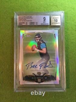 Blake Bortles AUTO REFRACTOR #/75 ROOKIE CARD 9 BGS 9.5 x3 AUTOGRAPH 2014 Chrome