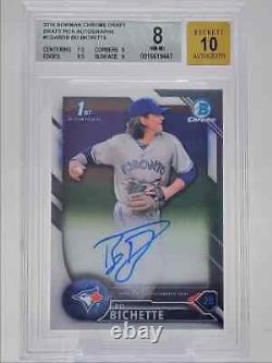 Bo Bichette 2016 Bowman Chrome Draft 1st Autograph Auto Bgs 8