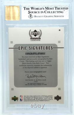 Bob Cousy Auto BGS 8 9 1999 Upper Deck Century Legends Autograph Epic Signatures