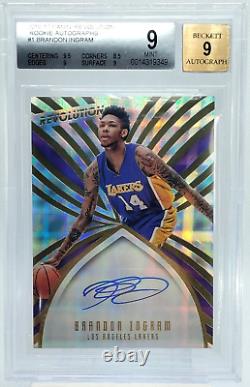 Brandon Ingram Rookie Auto BGS 9 2016-17 Revolution Autograph HOLO RC Lakers SP