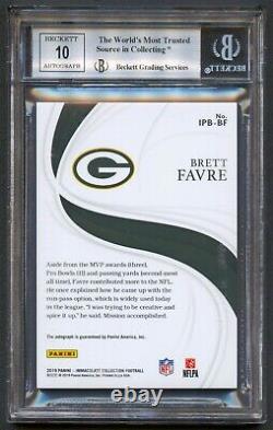 Brett Favre 2019 Immaculate Pro Bowl Signatures Auto Autograph /11 Bgs 9/10